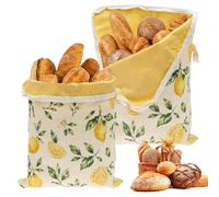 Bolsas de pan de cera de abejas orgánicas con cremallera en L, 2 unidades, 42,8 × 33 cm, amarillo limón, Estilo rústico natural
