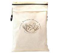 Bolsas de pan de cera de abejas, paquete de 2, bolsa de pan de masa madre reutilizable con cremallera y correa, revestimiento de cera de abejas natural sobre algodón orgánico para mantener fresco, 17