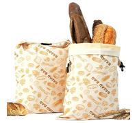 Bolsas de pan de cera de abejas para masa madre, paquete de 2 bolsas de pan de cera de abejas para masa madre, almacenamiento reutilizable con forro de natural, mantiene frescos los panes casero