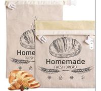 Bolsas de pan de lino natural con forro de cera de abeja, almacenamiento extra grande de masa madre para panes artesanales frescos, bolsa ecológica reutilizable de 32 x 43 cm