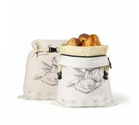 Bolsas de pan extragrandes de cera de abeja, paquete de 2 bolsas reutilizables de algodón y lino con cierre de cremallera, forro de cera de abeja natural para panes artesanales de masa madre (blanco)