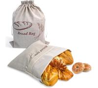 Bolsas de pan reutilizables de lino para masa madre casera con forro Lnner, bolsa de pan forrada de plástico para mantener fresco, 1 paquete de 12.7 x 15.7 pulgadas, bolsa de ahorro de tela para masa