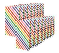 Bolsas de Panadería Coloridas Rayas, 30 Piezas, Papel Especial | Aperitivos y Palomitas, Plegables y Reutilizables, Estilo Bonito y Elegante, Lote de 30 Unidades