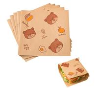 Bolsas de papel a prueba de grasa, 100 hojas de papel sándwich de grado alimenticio, bolsas triangulares para hamburguesas, envoltorios de papel para hamburguesas, pan, donas, aperitivos, alimentos