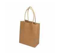 Bolsas de Papel Bolsas de Papel 10/20/30/50 Uds Mini bolsa pequeña de papel Kraft con asas bolsa de regalo for Festival bolsas de compras de dulces(Brown,15X21X8CM (S)_10PCS)