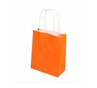 Bolsas de Papel Bolsas de Papel 10/20/30/50 Uds Mini bolsa pequeña de papel Kraft con asas bolsa de regalo for Festival bolsas de compras de dulces(Orange,12X15X6CM (MINI)_20PCS)