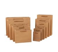 Bolsas de Papel Bolsas de Papel 10 unids/set de bolsas de regalo de papel Kraft blanco marrón con asas, bolsa de regalo for regalo de cumpleaños, bolsas de compras, bolsa de almacenamiento de cosmétic