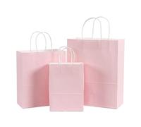 Bolsas de Papel Bolsas de Papel 5 unids/set bolsa de papel de regalo con asas Color oscuro 21x15x8cm bolsa de regalo for Festival fiesta de boda papel Kraft artesanal azul oscuro puro(Baby pink,22x27x