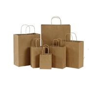 Bolsas de Papel Bolsas de Papel 5 unids/set bolsa de papel de regalo con asas Color oscuro 21x15x8cm bolsa de regalo for Festival fiesta de boda papel Kraft artesanal azul oscuro puro(Brown,22x27x10cm