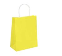 Bolsas de Papel Bolsas de Papel Bolsa de regalo for fiestas con asa, bolsa de compras for joyería, Navidad, San Valentín, regalo de matrimonio, bolsa de papel de colores, 10/30/50 Uds.(Yellow,15x21cmx