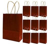 Bolsas de papel, bolsas de regalo, bolsas de papel kraft con asas, bolsa de papel grande con calcomanías para negocios, boutique, bodas y celebraciones de fiestas, 150x210x80 mm (rojo oscuro)