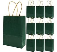 Bolsas de papel, bolsas de regalo, bolsas de papel kraft con asas, bolsa de papel grande con pegatinas para negocios, boutique, bodas y celebraciones de fiestas, 150x210x80 mm (verde oscuro)