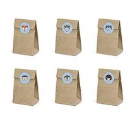Bolsas de papel con pegatinas "Animales del Bosco" - para dulces y regalos