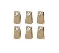 Party Deco - Bolsa de Papel Natural (18 cm, 6 Unidades)