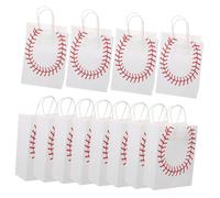Bolsas de Papel de Fútbol 12piezas de Kraft Blanco para Dulces | Fiesta de Cumpleaños o Tienda, Formato Ligero, Recipiente para Golosinas y Sweets, Lote de 12 Unidades