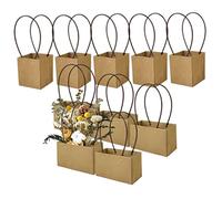 bolsas de papel kraft, bolsas de regalo de flores, 10 Uds. Bolsa de regalo de flores de papel Kraft con asa, caja de bolsa de regalo for ramo, portador de flores for recuerdo de fiesta, 5 rectangulare
