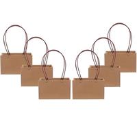 bolsas de papel kraft, bolsas de regalo de flores, Bolsa de regalo de papel 6 bolsas de regalo de flores de papel Kraft, caja de embalaje de ramo, bolsas de papel impermeables con asa (color: rojo) (