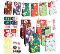 Bolsas de papel navideñas: bolsas de papel navideñas para dulces, bolsas para regalos de fiesta, dulces navideños divertidos de color | Bolsas de regalo Bolsas de embalaje Favor de fiesta