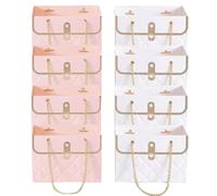 Bolsas de papel reutilizables bolsas de papel rígido bolsas de flores de flores ara con un paquete de regalos de ramas Cajas de Navidad Valentine Valentin8pcs Tout Tout Soft Box con mangos largos para