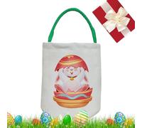 Bolsas de Pascua con mango, cestas de conejito de caza de huevos, bolsas de dulces de bolso de conejito, lienzo, diseño de gran capacidad, diseño amigable para los niños, 23x38x1.5cm para la búsqueda