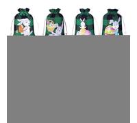 Bolsas de Pascua | de cordón de impresión de conejo festivo de 12 piezas - Bolsas de yute con cordón | Adecuado para invitados Damas de Colegas Bodas Vacaciones Pascua y Navidad