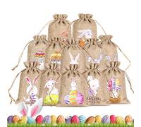Bolsas De Pascua Para Niños | Juego De 12 Piezas De Lino Reutilizable | Surtido De Bolsas Para Dulces Y Golosinas De Pascua | Para Infantil Cumpleaños y Regalos de Niños y Niñas