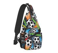 Bolsas de Pecho de fútbol Crossbody Sling Bag Mochila de Viaje para Senderismo Mochila de Hombro Informal para fanáticos del fútbol Mujeres Hombres