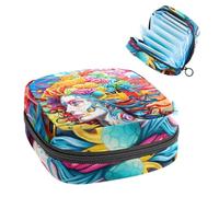 Bolsas de período para la escuela, bolsa de almacenamiento de servilletas sanitarias, bolsa de copa menstrual con cremallera, bolsas de tampón para mujeres, cerebro y autobús-234