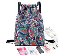 Bolsas de piscina | Mochila con cordón para hombres y mujeres | Mochila portátil de gran capacidad transpirable para deportes acuáticos, amigos, familia, gimnasio, deportes casuales y natación, Flores