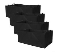 Bolsas de plantación de verduras no tejidas, 4 unidades, diseño rectangular para una mejor aireación de raíces y trasplante conveniente en cualquier jardín (50 x 30 x 20)