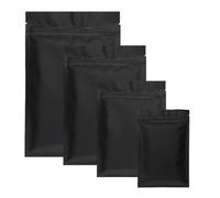 Bolsas de plástico con cierre hermético boca plana, sellables al calor, aluminio y Mylar, color blanco mate, 50 unidades(Black 15x22cm,50pcs)