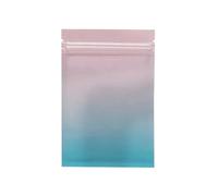 Bolsas de plástico con cierre hermético, sellables al calor, aluminio, planas y resellables, color negro mate, blanco rosa, 100 unidades(Pink Blue,12x18cm)