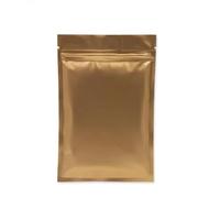 Bolsas de plástico con cierre hermético, sellables al calor, aluminio, planas y resellables, color negro mate, blanco rosa, 100 unidades(Gold Zip Lock Bags,12x18cm)