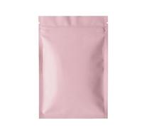 Bolsas de plástico con cierre hermético, sellables al calor, aluminio, planas y resellables, color negro mate, blanco rosa, 100 unidades(Matte Pink,8x12cm)