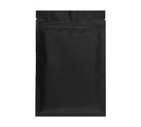 Bolsas de plástico con cierre hermético, sellables al calor, aluminio, planas y resellables, color negro mate, blanco rosa, 100 unidades(Black Zip Lock Bags,10x15cm)