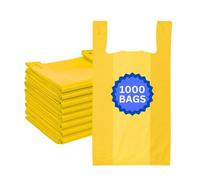 Bolsas de plástico de polietileno de alta densidad amarillas para venta al por menor, comestibles, mercancía, tienda de conveniencia, supermercado, restaurante, 1/6 BBL, 11.5 x 6 x 21 pulgadas,