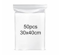 Bolsas de plástico grandes transparentes resellables de 40 x 30 cm, 50 bolsas grandes selladas, bolsas de almacenamiento con cierre a presión, gruesas y duraderas, se aplican a edredones, mantas,
