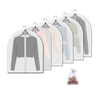 Bolsas de plástico para ropa, bolsas de almacenamiento para colgar en el armario, bolsas de tela con cremallera para traje, vestido, abrigo, armario de viaje, bolsas de ropa transparentes, cubierta de