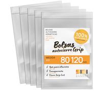 Bolsas de Plástico Transparente para Congelar Alimentos, Bolsitas con Autocierre para Cumpleaños, Regalo, Chuches, Viaje, Organizador, Envasar al Vacío, Porta Alimentos - SIDI (80x120mm, 300uds)