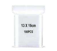 Bolsas de Plástico Transparentes Resellables, Bolsa sellada, Bolsa de Almacenamiento, Bolsa de Cremallera, Aplican a Cocina, Oficina, Almacenamiento de Papelería etc. 13x19cm 100Piezas