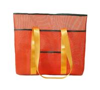 Bolsas de playa para mujer, bolsa de malla portátil, a prueba de desgarros, organizador de playa de gran capacidad para crucero, parque acuático, resort, piscina, isla de vacaciones, Naranja, Refer to