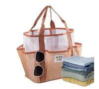 Bolsas de playa para mujer, bolsa grande de malla para piscina, grande, multifuncional, a la moda, para viajes, gimnasio, vacaciones, escuela, vacaciones, verano, familia, Brown, Refer to description