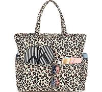 Bolsas de playa para mujer, bolsa grande para gimnasio, bolsa de transporte con compartimento húmedo para viajes de fin de semana, impermeable, B Leopard, 17.5 * 7.87 * 15.75 inches, X-Large / 1