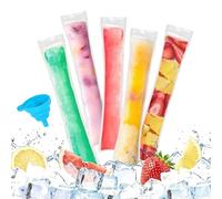 Bolsas de polos desechables aptas para alimentos con cierre zip, moldes para polos DIY, para yogur y zumo, reutilizables con embudo para congelador (300 PCS)