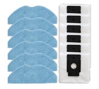 Bolsas de polvo + almohadillas de microfibra para fregona, compatibles con 360 S8 Plus/para Botslab S8 Plus/para Honor R2 Plus, kit de repuesto de 6 piezas para limpieza del hogar (negro)