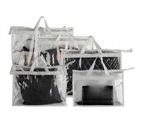 Bolsas de polvo de bolsos de 5 pcs, juego de almacenamiento de bolsos transparentes Organizador de almacenamiento de bolso de bolso transparente Bolsa Organizador de almacenamiento a prueba de polvo