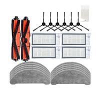 Bolsas de polvo Filtro Hepa Compatible con XMI Roidmi Eve Plus Robot Aspirador Accesorios Paño de fregona Rodillo principal Cepillo lateral Piezas de repuesto(Dark Khaki)