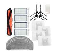 Bolsas de polvo Filtro Hepa Compatible con XMI Roidmi Eve Plus Robot Aspirador Accesorios Paño de fregona Rodillo principal Cepillo lateral Piezas de repuesto(Dark Grey)