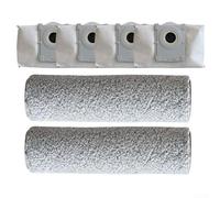 Bolsas de polvo y cepillos de rodillo de fregona de repuesto para Ecovacs para deebot X9 para Pro X11 Pro T80s para omni - 4 paquetes de bolsas de filtro de carbono con 2 rodillos lavables para