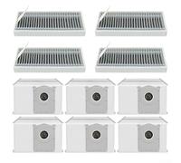 Bolsas de polvo y juego de filtros para ECOVACS para Deebot X11 Pro para Omni Series, 6 bolsas y 4 filtros, accesorios para bolsas de aspiradora piezas de repuesto